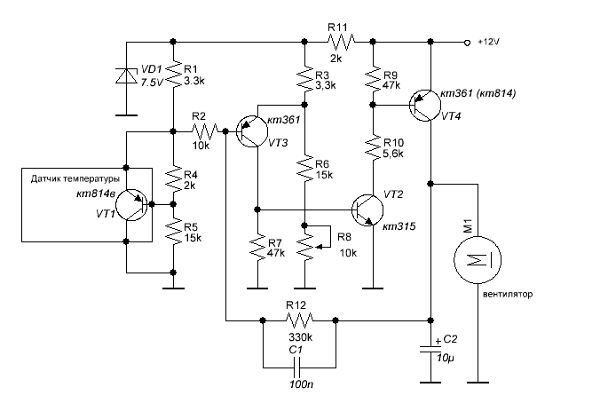 Схема регулятора вращения