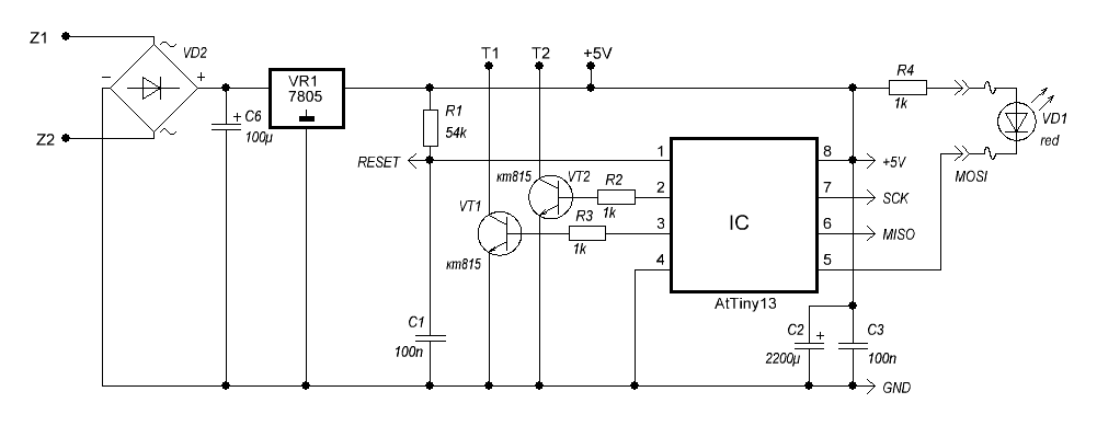 Схема блока задержки